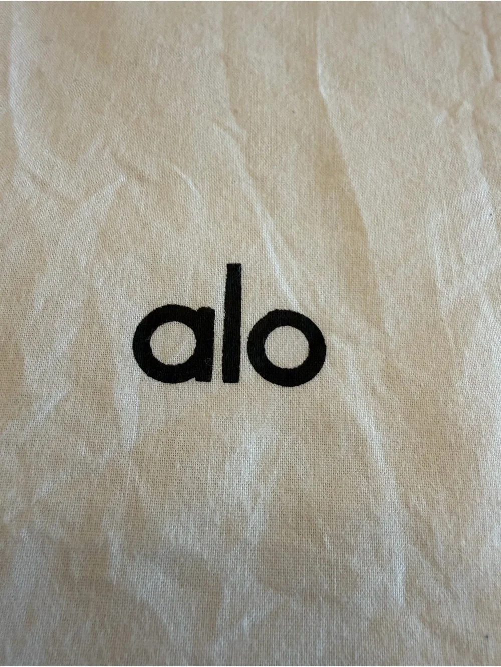 Alo Yoga White Cotton Drawstring Dust Bag Storage Shoe Travel Pouch Large